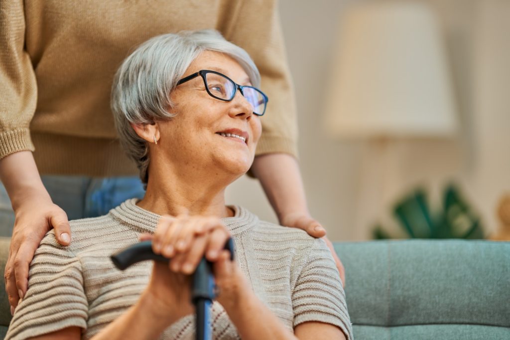 Happy patient and caregiver